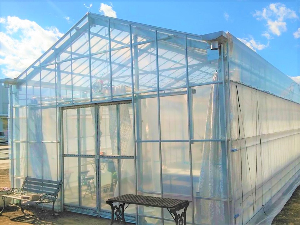 【ベンチ】園芸用鉄骨ハウス(多肉植物)(38坪)|茨城県那珂市の施工実績