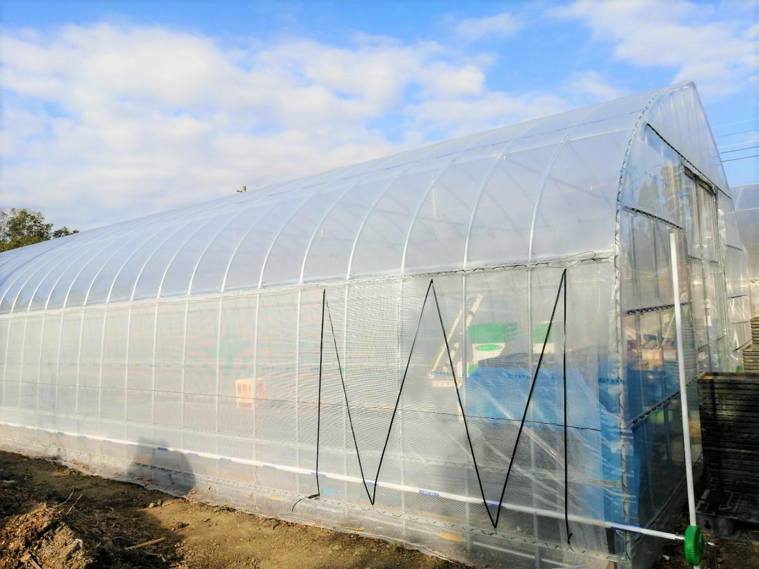 【間口6m】稲の育苗用パイプハウス（40坪）|千葉県の施工実績
