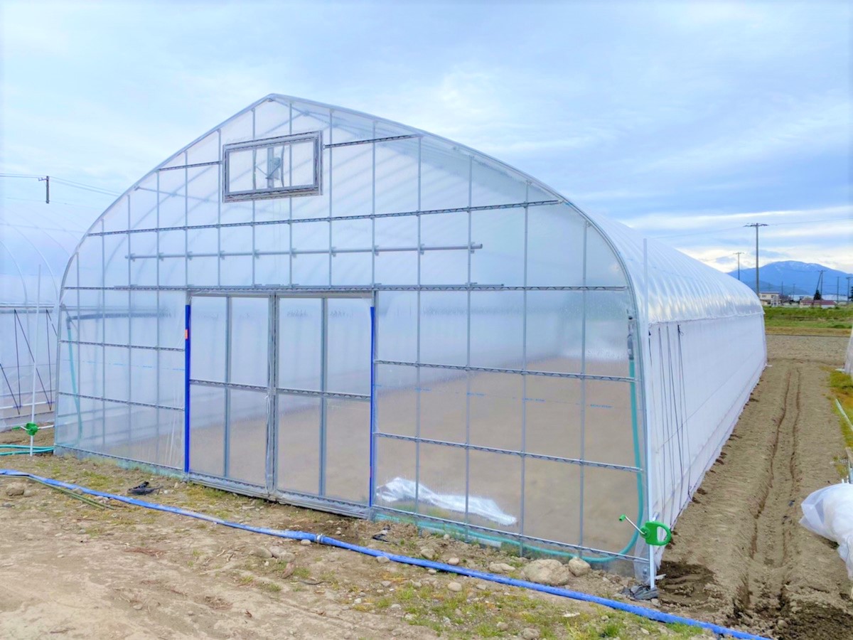 【間口7.2m】育苗用パイプハウス（87坪)|福島県会津若松市の施工実績