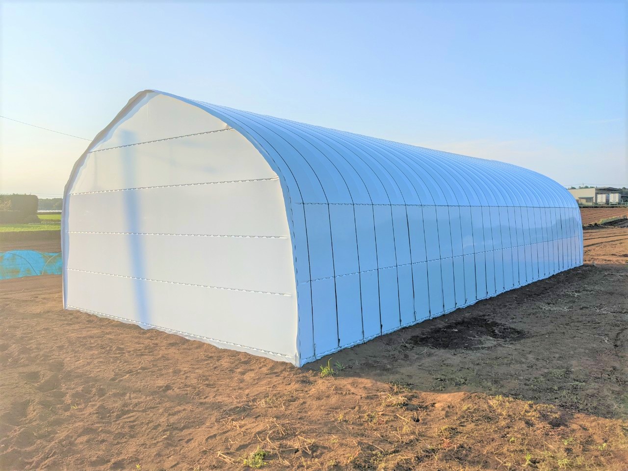 【3間】遮光パイプハウス（21坪）|千葉県富里市の施工実績