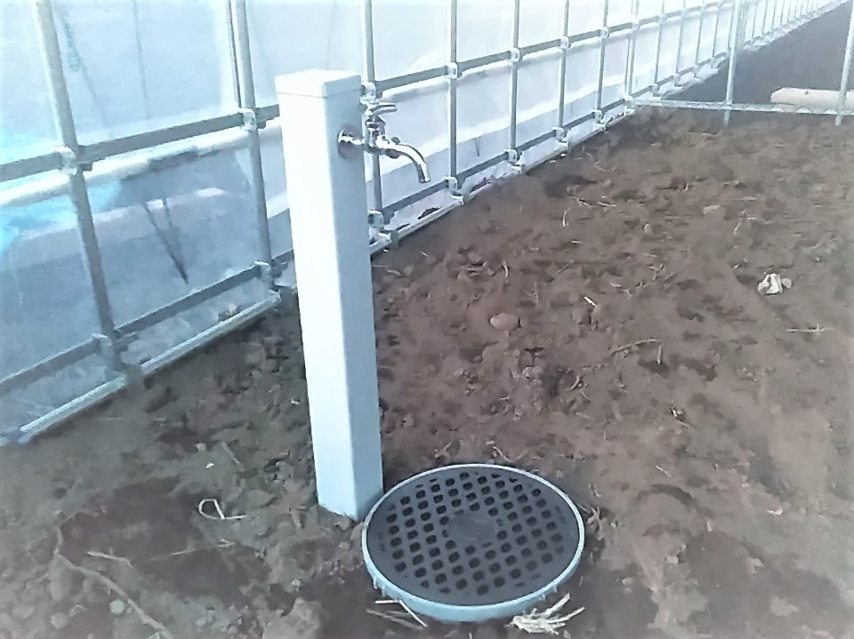 【照明・水栓】遮光パイプハウス（65坪）|東京都の施工実績