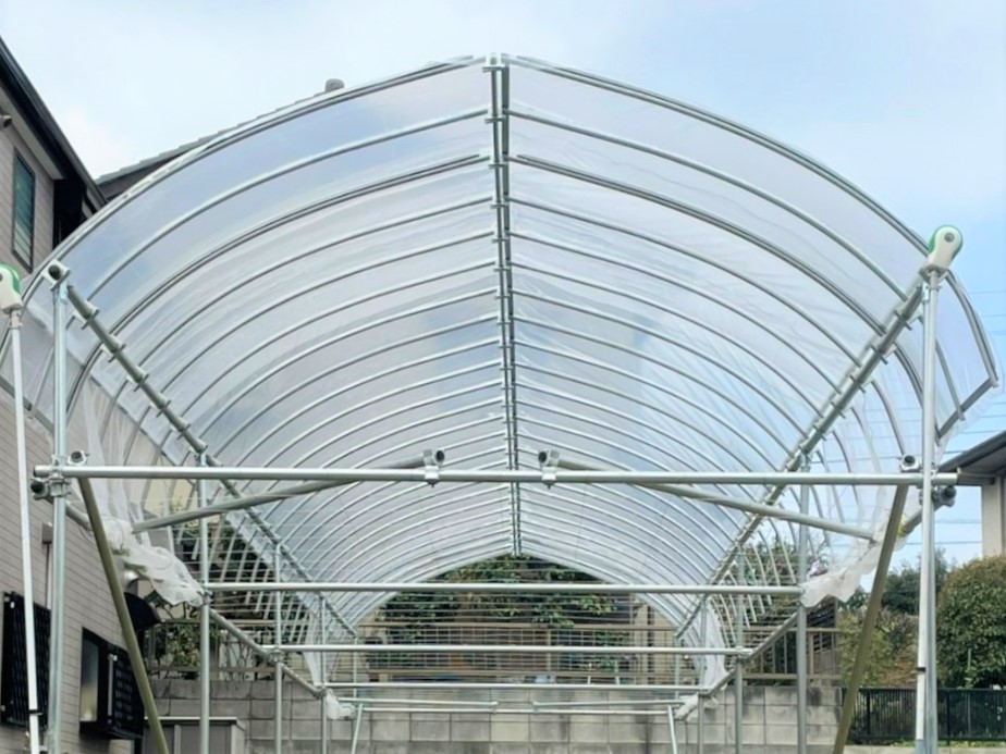 【小型】ぶどう棚雨よけハウス（11坪）|千葉県の施工実績